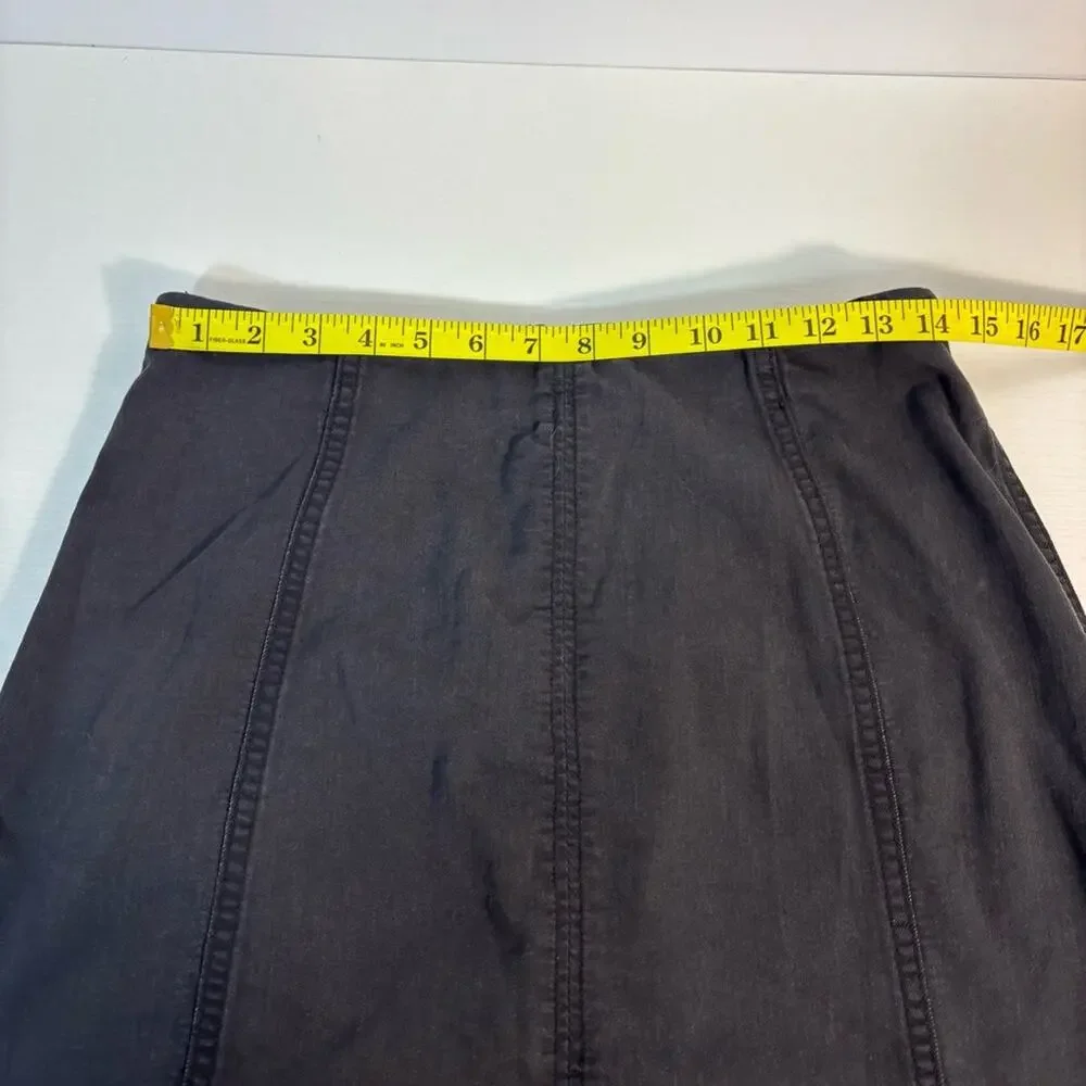 Free People Black Denim Mini Skirt Size 12 G0136